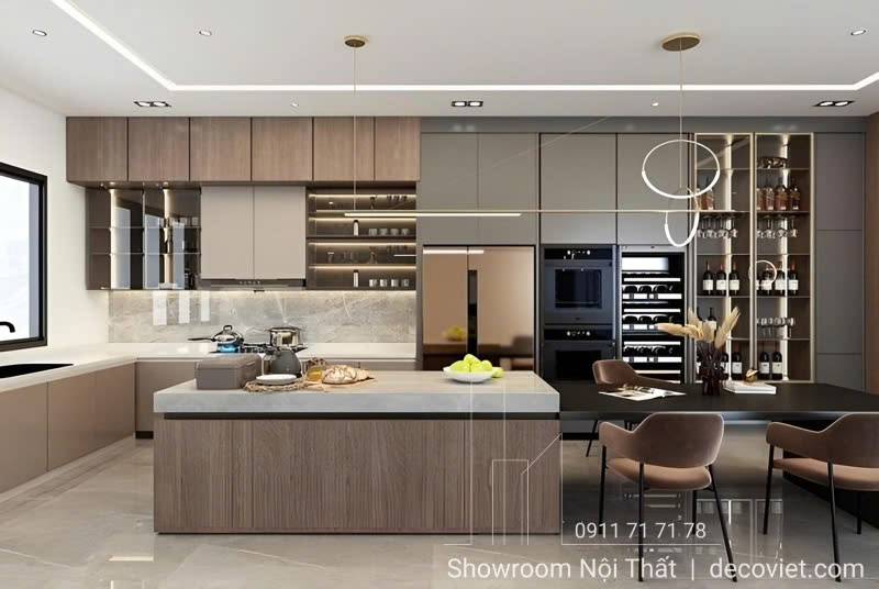 Thi công tủ bếp hiện đại 