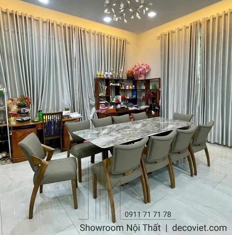 Bàn Ăn Mặt Đá Cao Cấp 10 Ghế 