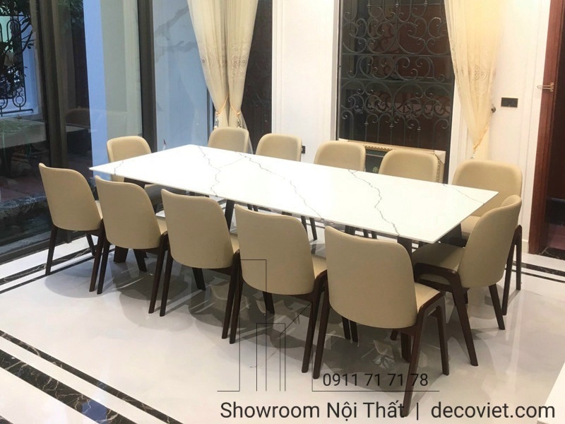 Bàn Ăn 12 Ghế Mặt Đá Vicostone 1595S