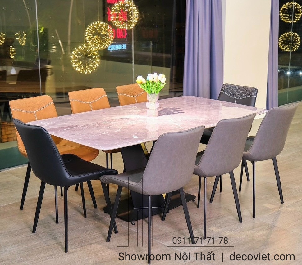 Bàn Ăn 8 Ghế Mặt Đá Marble Giá Rẻ 1401S