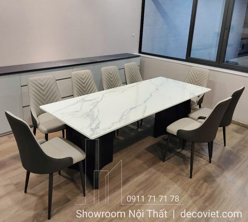 bộ bàn ăn mặt đá 12 ghế cao cấp