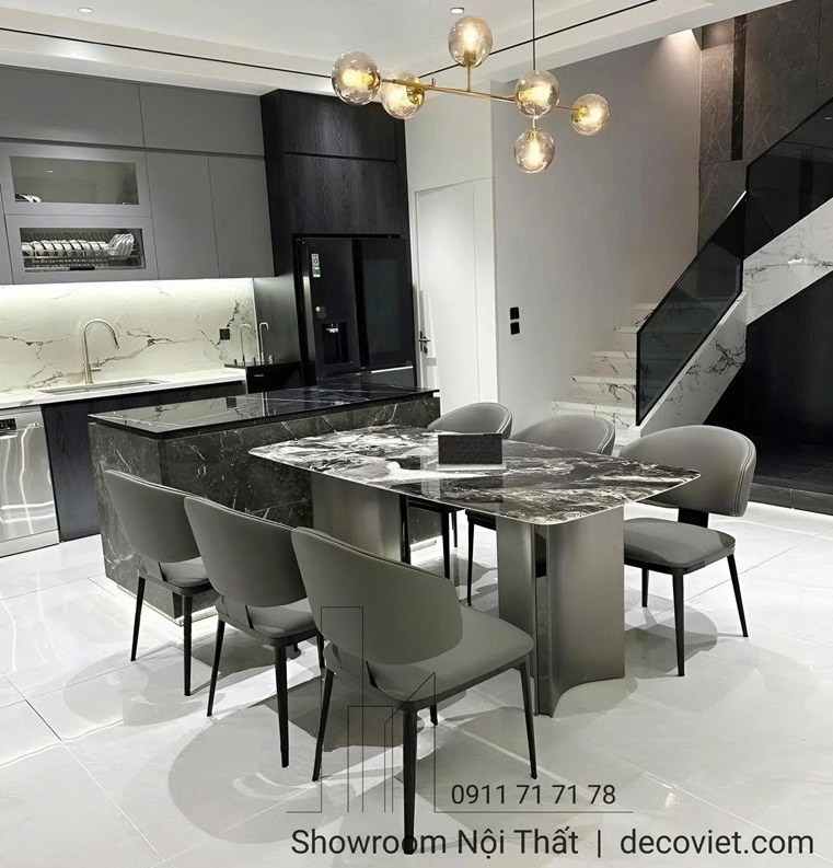 Bàn Ăn Mặt Đá 6 Ghế Nhập Khẩu 2651S