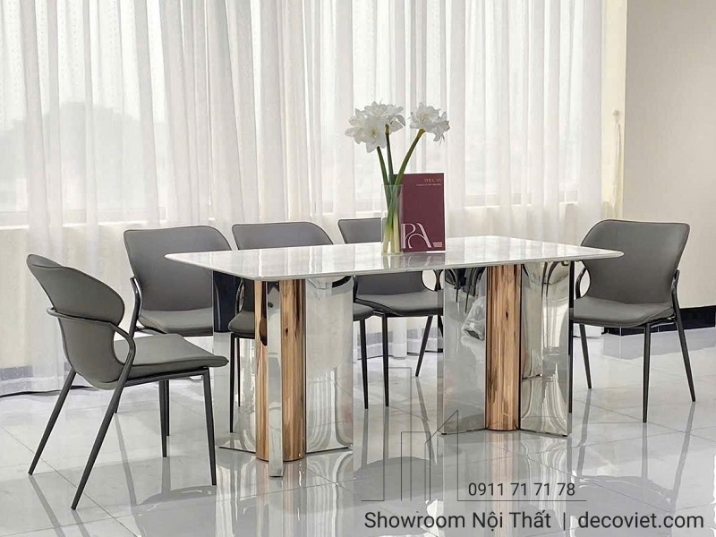 bàn ăn mặt đá 6 ghế giá rẻ