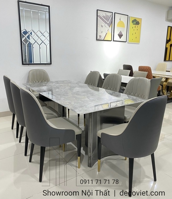 Bàn Ăn Mặt Đá 8 Ghế 1415S