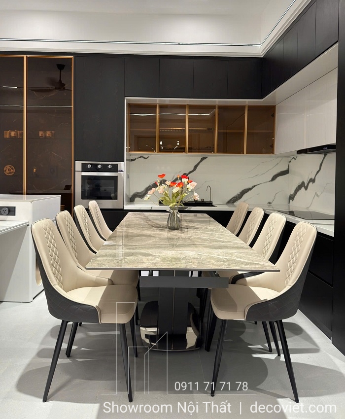 Bàn Ăn Mặt Đá Kéo Dài 8 Ghế 2233S