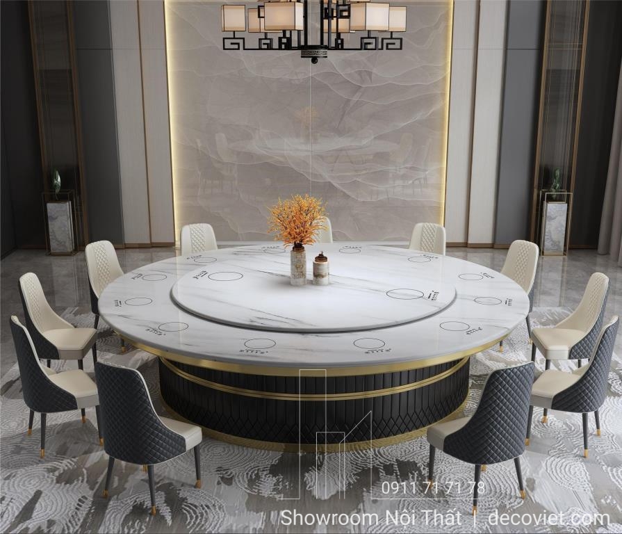 Bàn Ăn Tròn Mặt Đá Dành Cho 20 Ghế 2136S