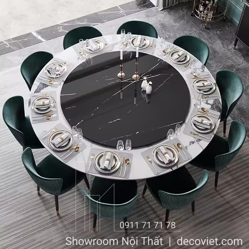 Bàn Ăn Tròn Xoay 10 Ghế Cao Cấp 1570S