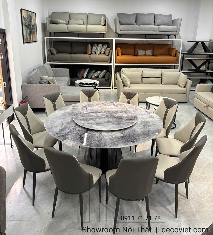 Bàn Ăn Tròn Xoay 10 Ghế Cao Cấp 2664S