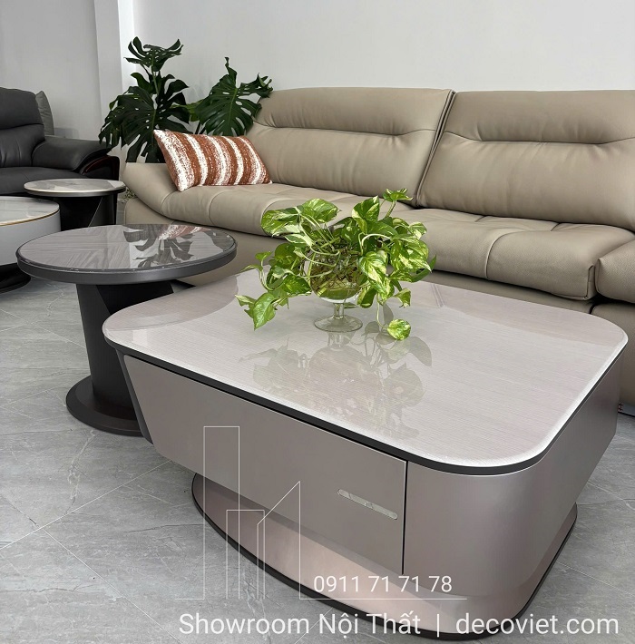 Bàn sofa mặt đá đẹp tiện dụng cho phòng khách hiện đại