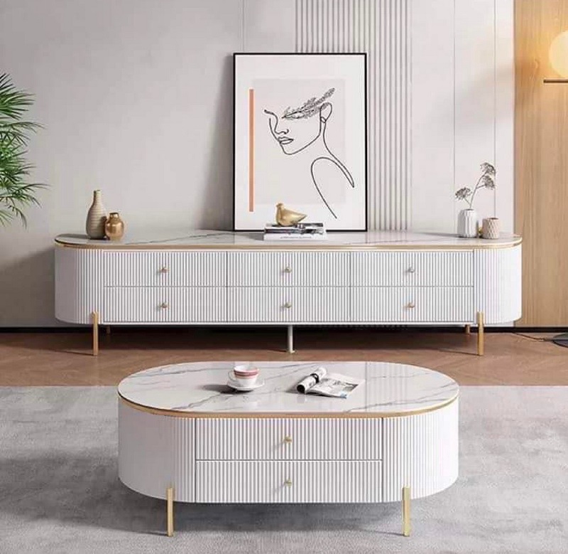 Bàn Sofa Kết Hợp Kệ TiVi