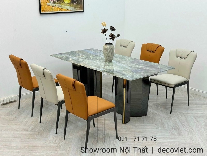 Bộ Bàn Ăn 6 Ghế Chân Sắt 1715S