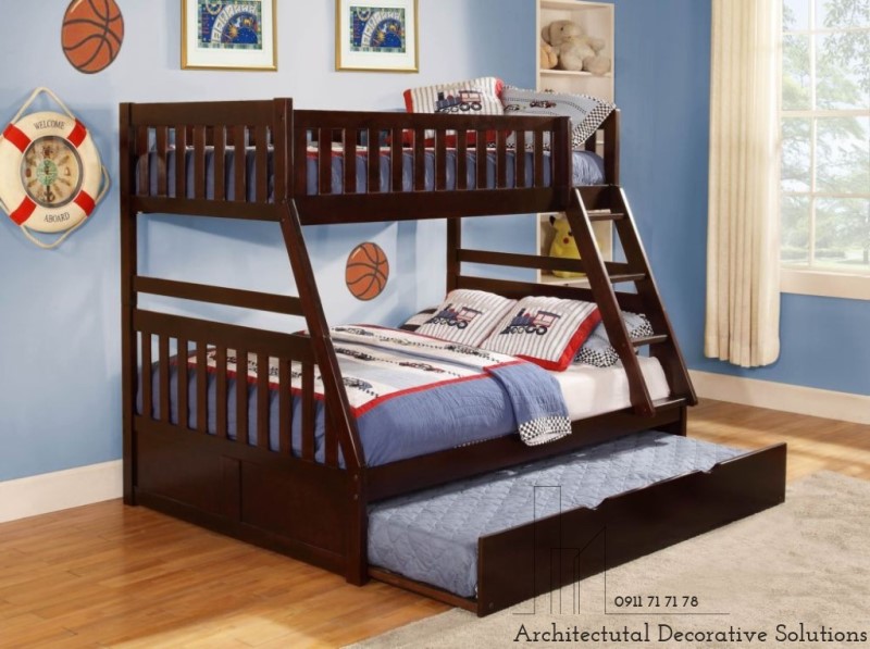 Giường Tầng  Đẹp 417T – Nâu 3 Tầng