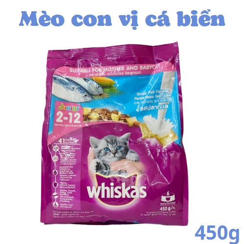 Thức Ăn Hạt  Cao Cấp Whiskas 450g ( dành cho mèo con )