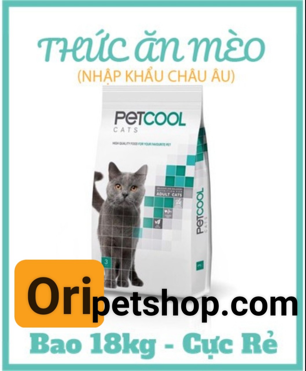 Thức Ăn Hạt Cao Cấp Cho Mèo Petcool 18kg