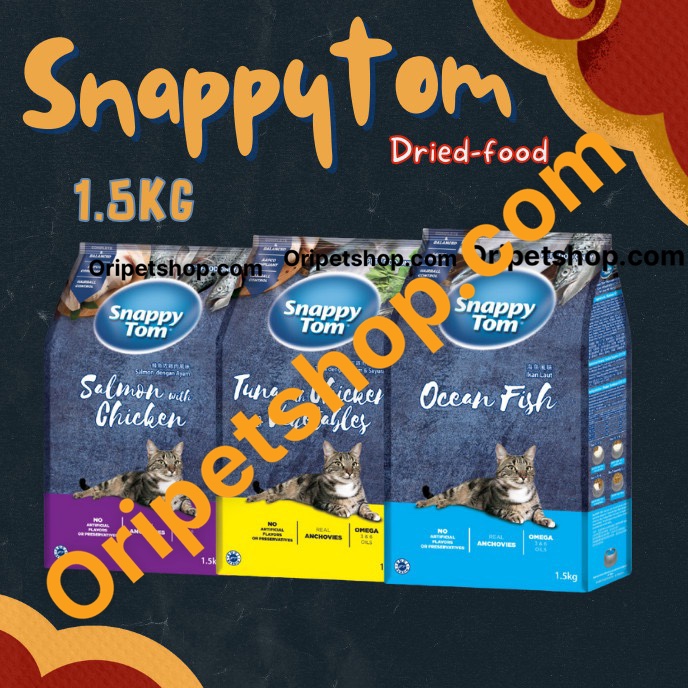 Thức Ăn Hạt Snappytom 1,5kg dành cho mèo ( có thêm vị cá khô)