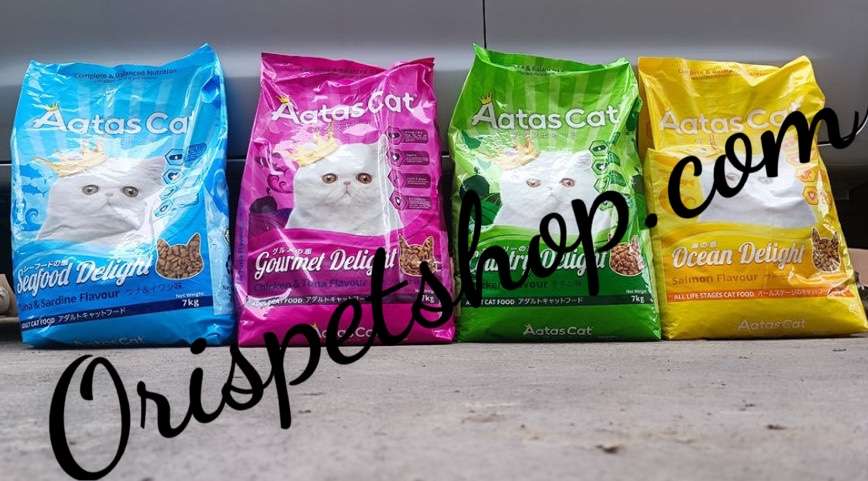 Thức Ăn Hạt Cao Cấp  Aatas 1kg ( Túi Zip 1kg )  Cho Mèo Mọi Lứa Tuổi