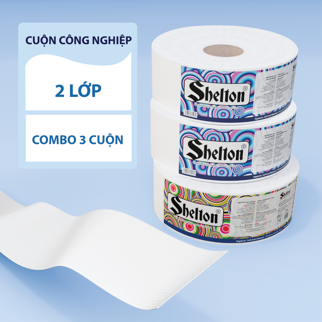 Cuộn công nghiệp Shelton x 3 lớp có màng bọc