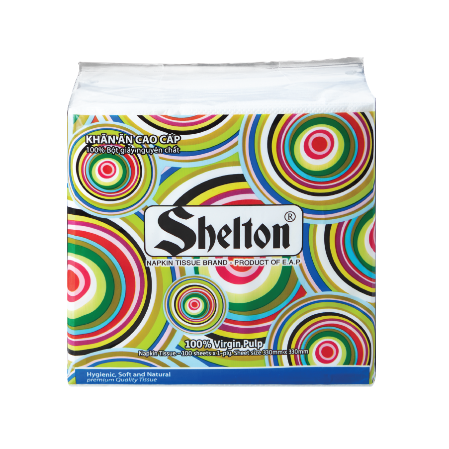Khăn Napkin Shelton Hoa văn tròn 100 tờ khổ 330 x 330