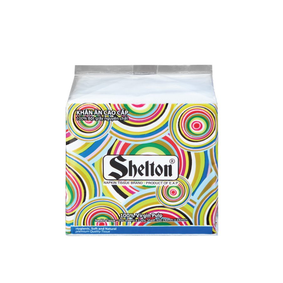 Khăn Napkin Shelton Hoa văn tròn 100 tờ khổ 230 x 230