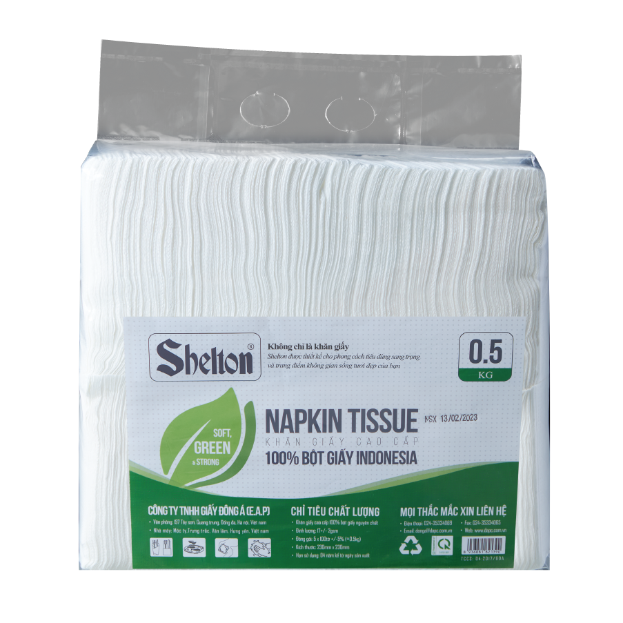 Khăn Napkin Shelton bịch 0.5kg khổ 230 x 230