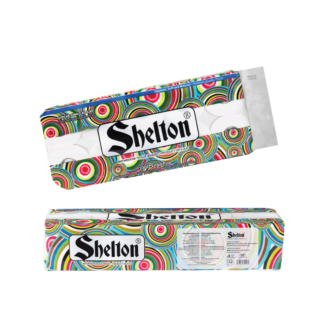 Giấy vệ sinh Shelton dây 10 cuộn có lõi x 2 lớp