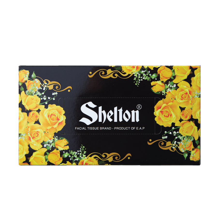 Khăn hộp Shelton Hồng vàng 180 tờ x 2 lớp