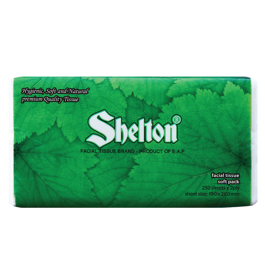 Khăn softpack Shelton Lá xanh 250 tờ x 2 lớp