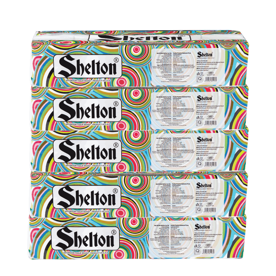 Giấy vệ sinh Shelton dây 10 cuộn có lõi x 2 lớp