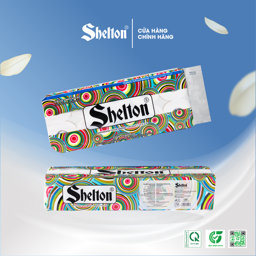 Giấy vệ sinh Shelton dây 10 cuộn có lõi x 2 lớp