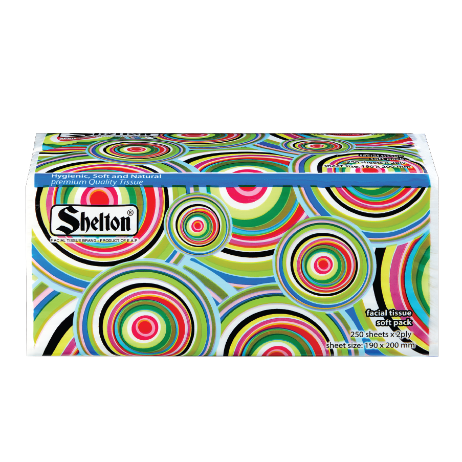Khăn softpack Shelton Hoa văn tròn 250 tờ x 2 lớp