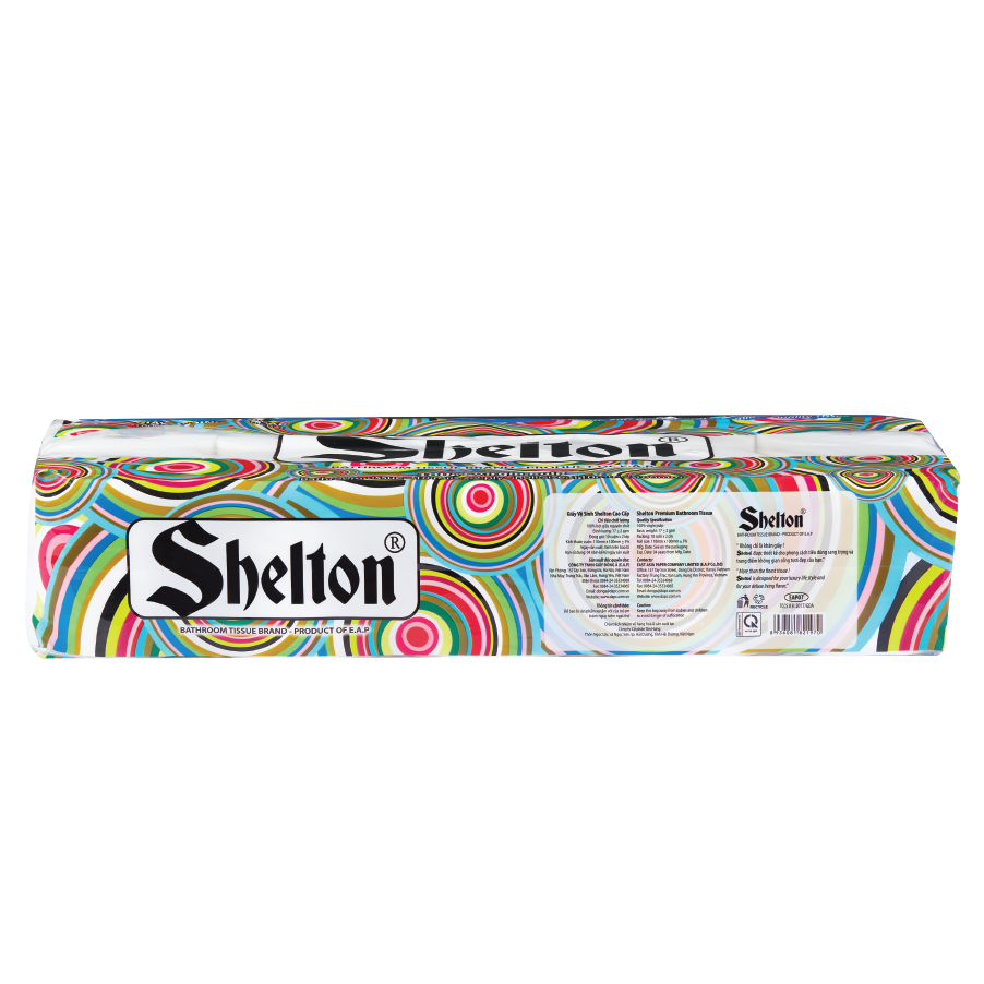 Giấy vệ sinh Shelton dây 10 cuộn có lõi x 2 lớp