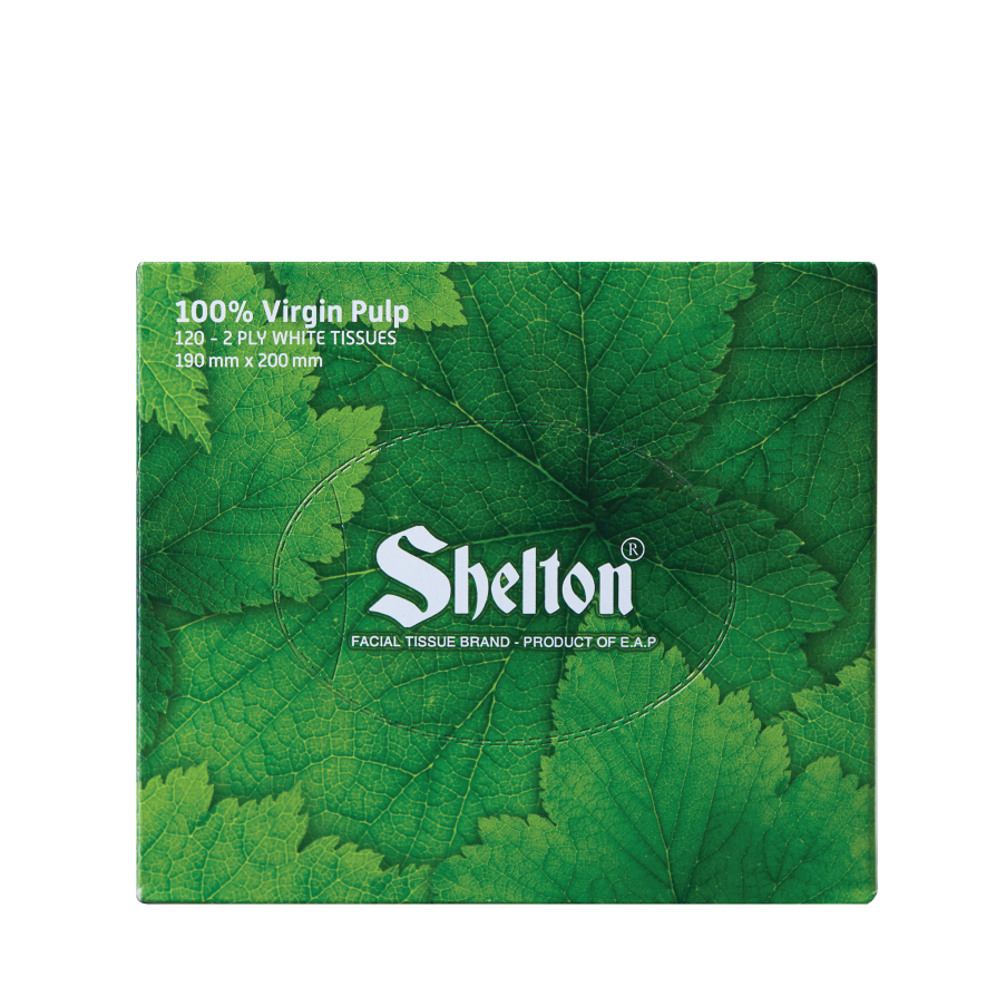 Khăn hộp vuông Shelton Lá xanh 120 tờ x 2 lớp