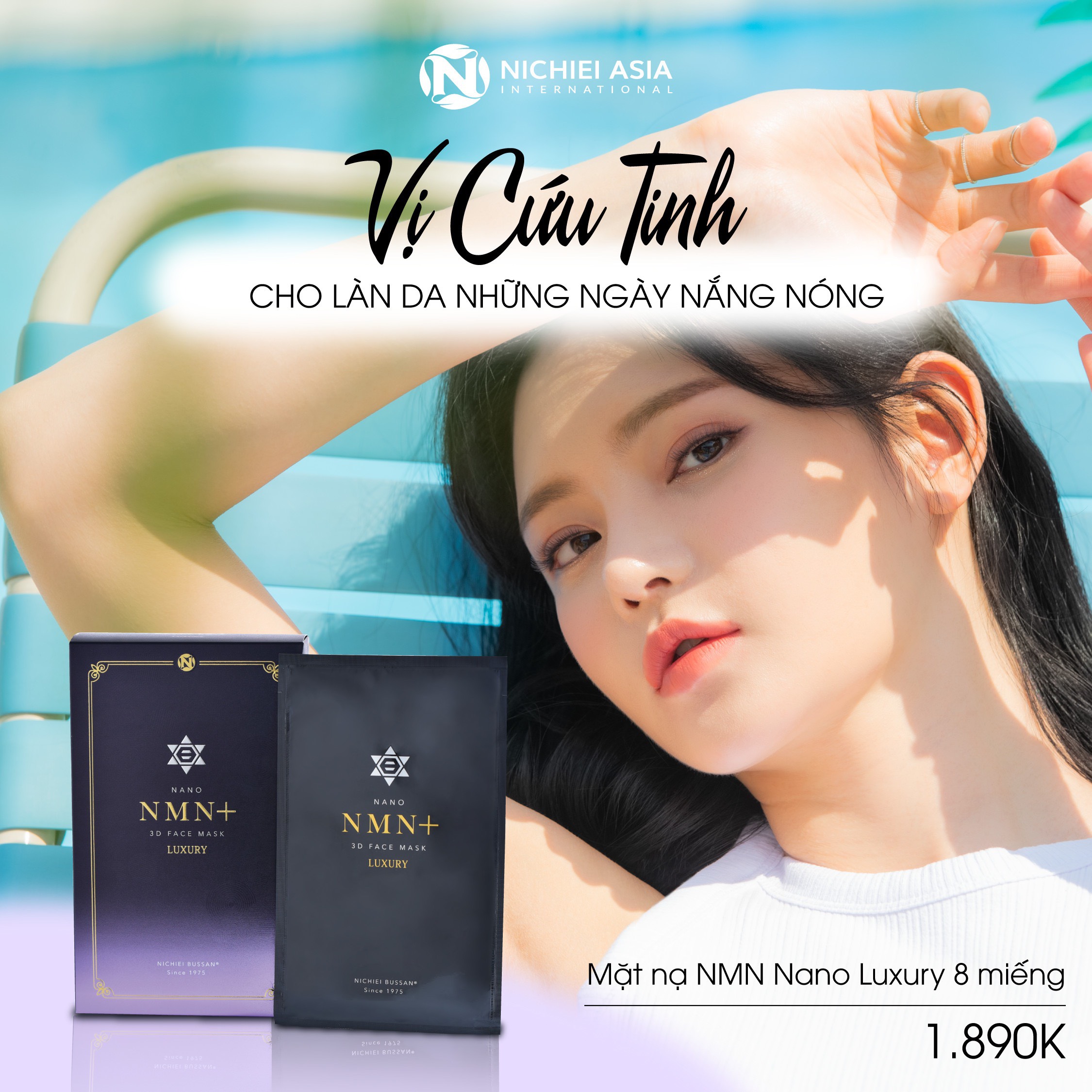 Mặt Nạ Nano NMN 3D Face Mask Luxury - Hộp 8 Miếng
