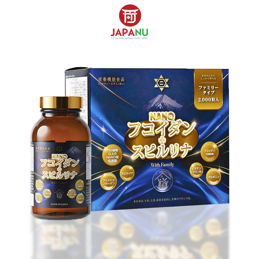 Viên Uống Nano Fucoidan Và Tảo Xoắn Spirulina 2000 Viên Nhật Bản