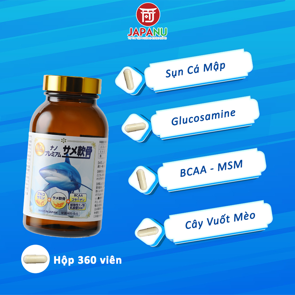 Thành Phần Có Trong Viên Uống Sụn Cá Mập Nano Premium Nhật Bản.