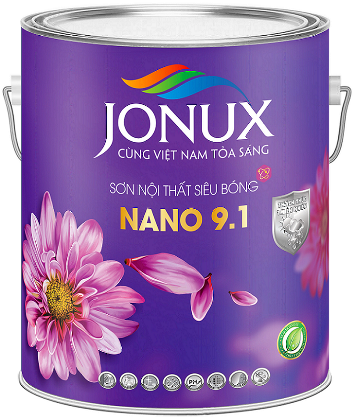 JONUX NANO 9.1 – Sơn nội thất Siêu bóng Nano cao cấp - High quality Super Gloss interior Nano paint