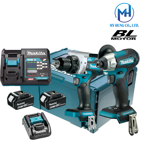 Bộ sản phẩm máy khoan búa, máy bắn vít dùng pin 18v Makita DLX2443JX1(DDF486Z+DTD157Z)