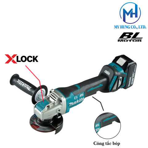 Máy Mài Góc Dùng Pin 18v Makita DGA419RTJ(BL/XLOCK)
