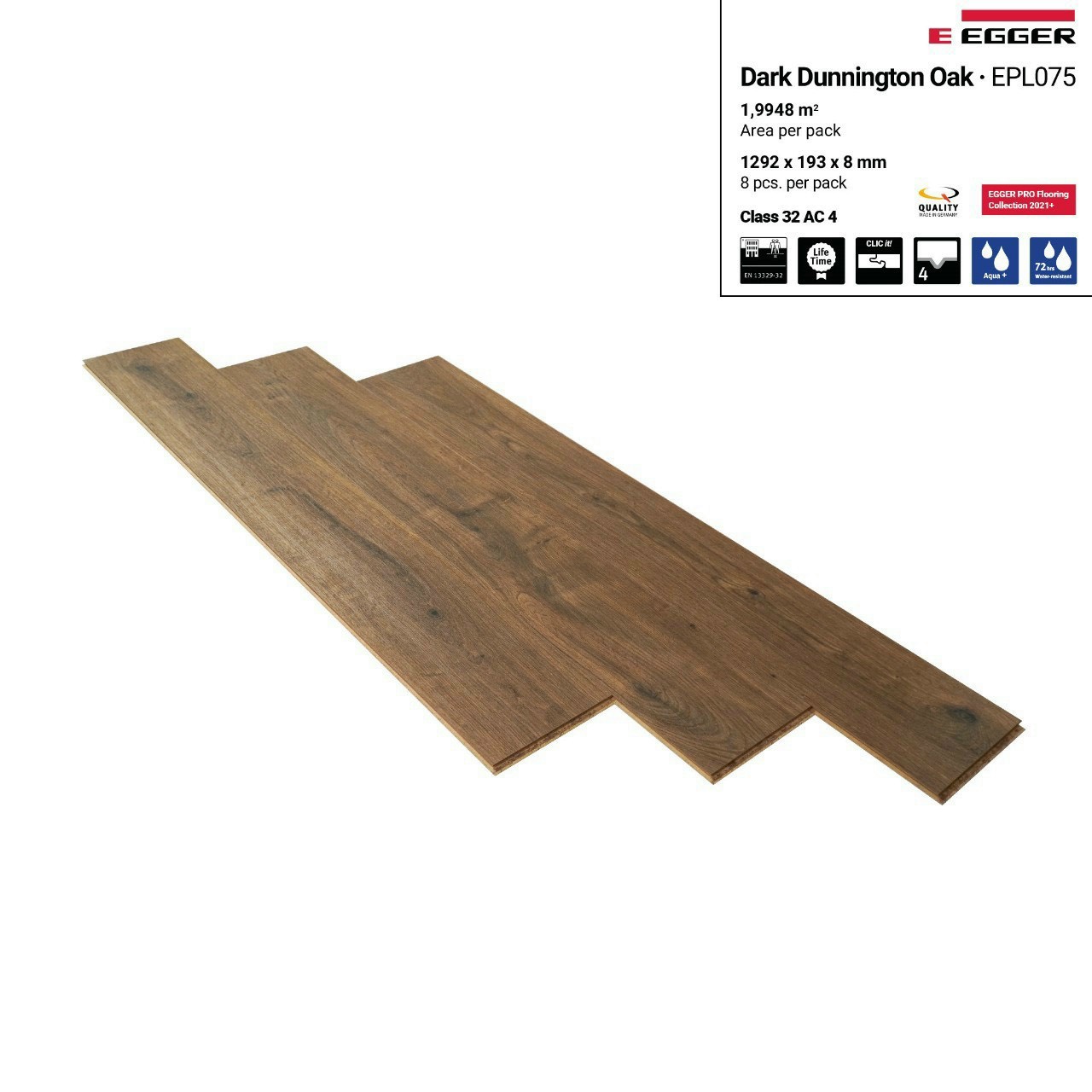 Sàn gỗ Egger Aqua EPL075 8mm