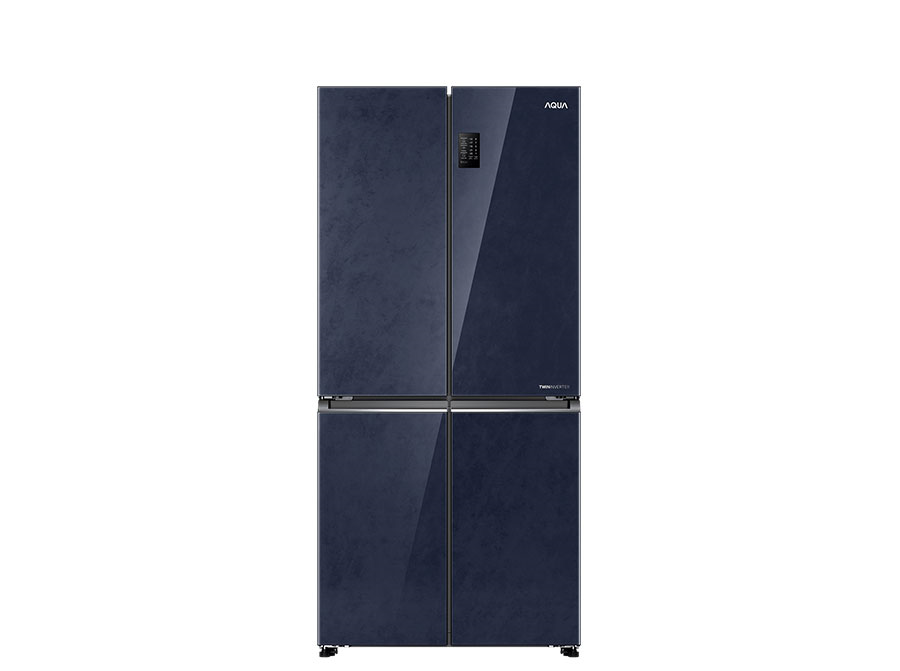 Tủ lạnh Aqua 4 cánh 469L Inverter Xanh đen AQR-M560XA(GL)