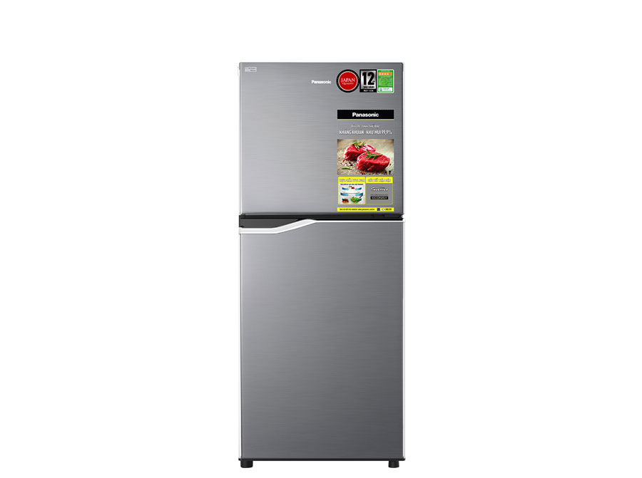 Tủ lạnh Panasonic 2 cánh - Ngăn đá trên 170L Inverter Xám bạc NR-BA190PPVN