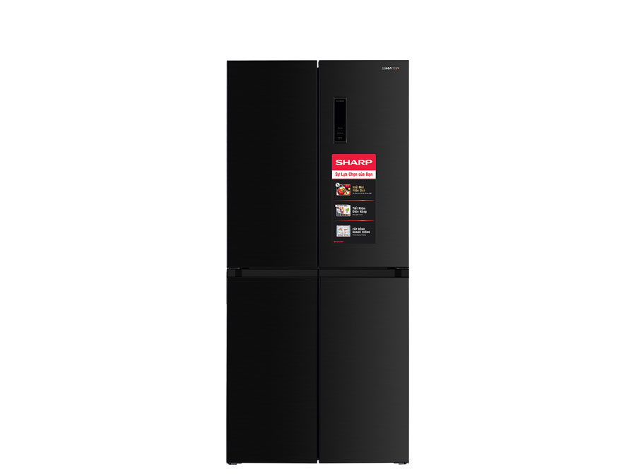 Tủ lạnh Sharp 4 cánh 404L Inverter Xám Đen SJ-FX420V-DS