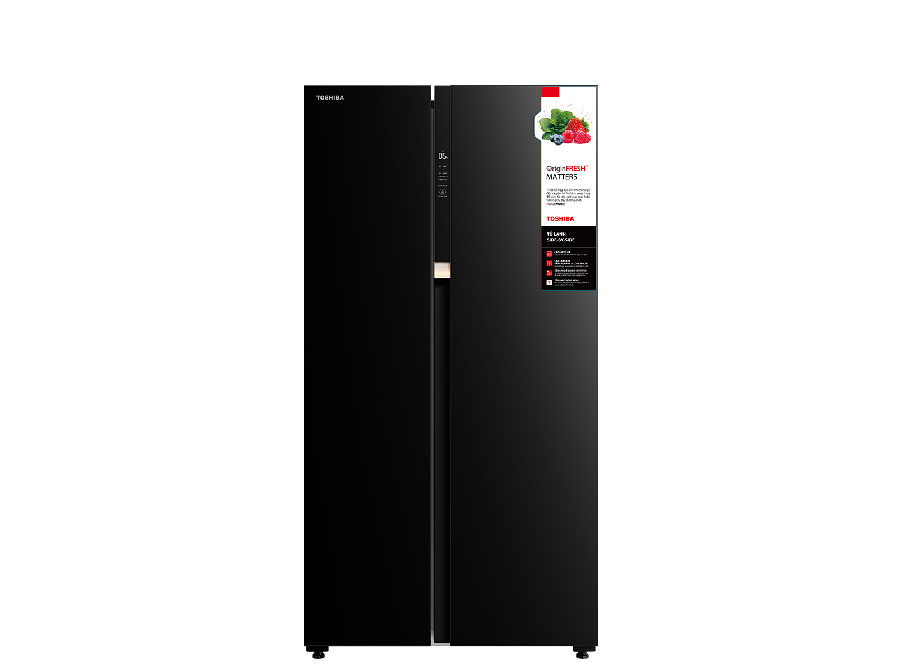 Tủ lạnh Toshiba Side by side 596L Inverter Kính Đen GR-RS780WI-PGV(22)-XK