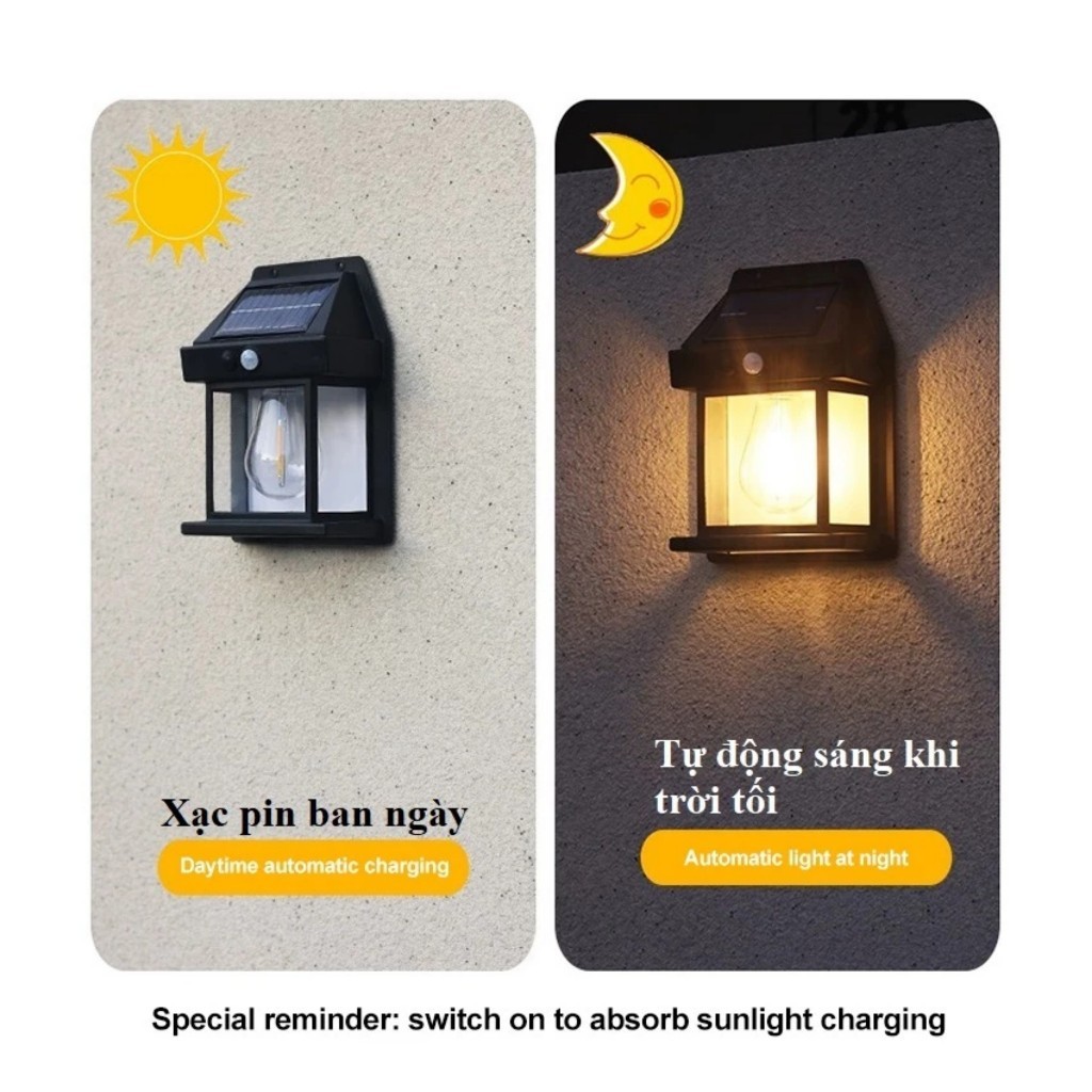 Đèn Tích Điện Năng Lượng Mặt Trời Siêu Sáng Dây Vonfam Chống Thấm Nước