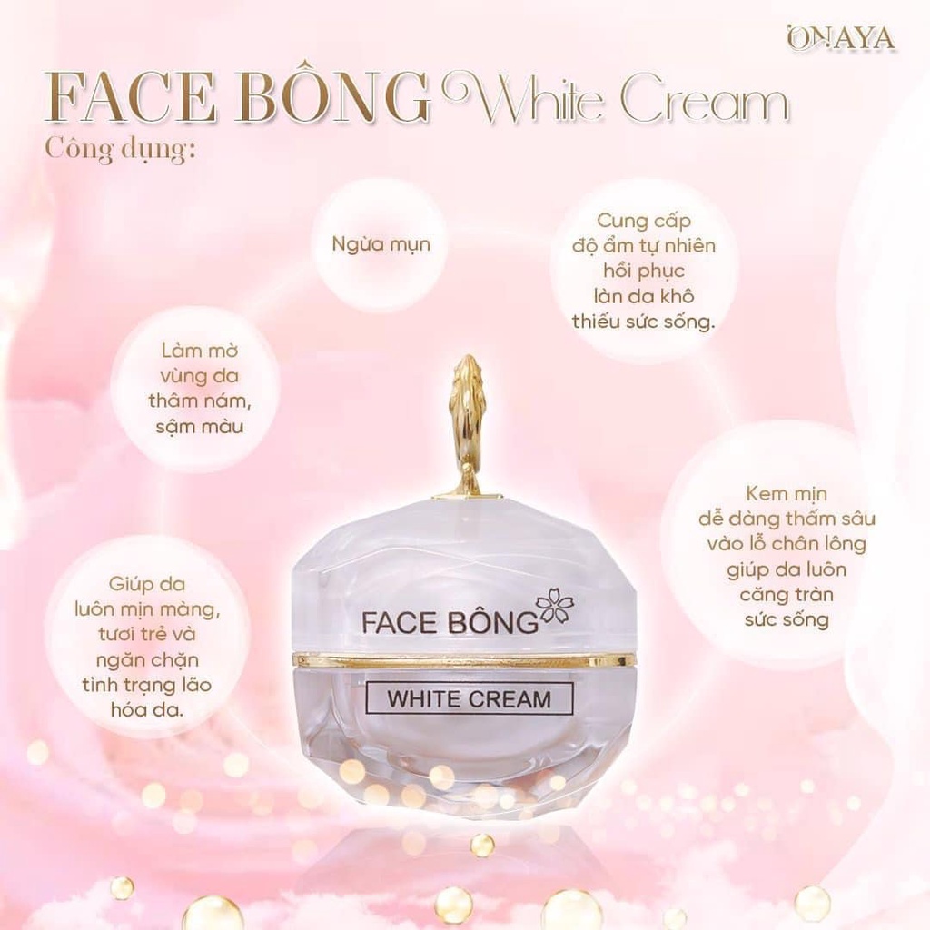 Kem Face Bông ONAYA Dưỡng Trắng Da Ngừa Mụn