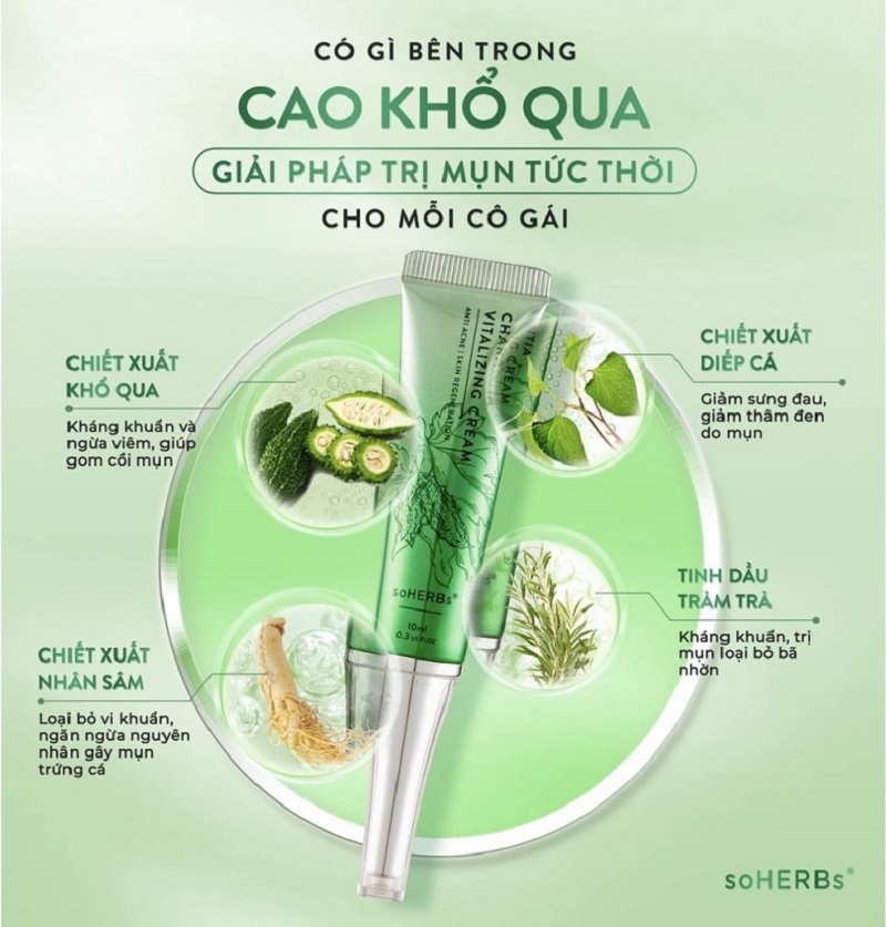 Cao Khổ Qua Dành Cho Da Mụn soHERBs 10ml
