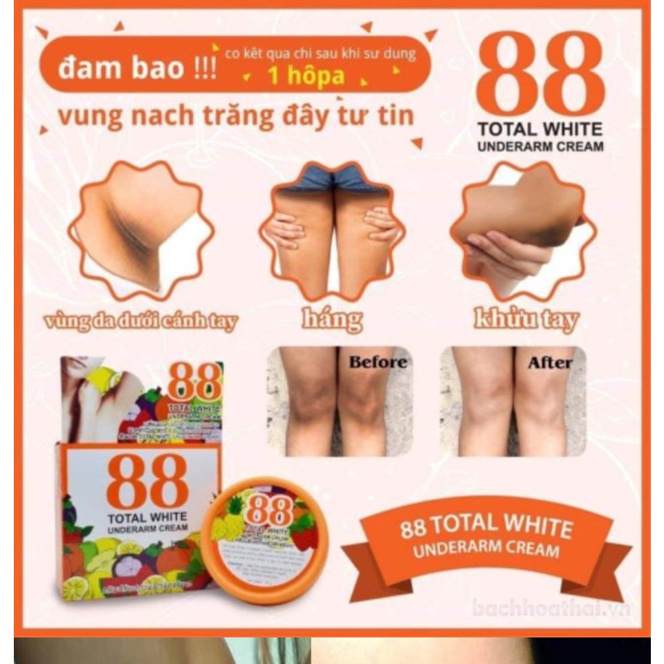 CHE TÊN SP Kem giảm thâm Nách và khử mùi hôi nách 88 Total White Underarm Cream Thái Lan 35gr