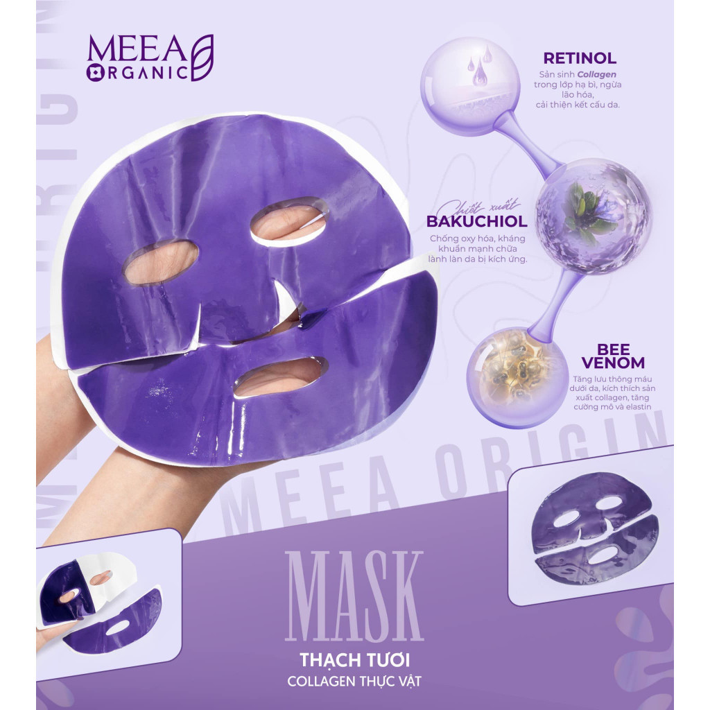 Mặt Nạ Mask Thạch Tươi Collagen Thực Vật Meea Organic