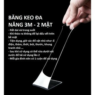 Băng dính 2 mặt trong suốt đa năng dài 3m và 5m