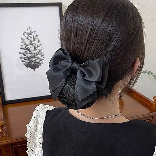 Kẹp tóc búi lưới nơ Lửng Mới thời trang nhiều màu kẹp Y Tá Ngân Hàng Khách Sạn Phụ Kiện Tóc